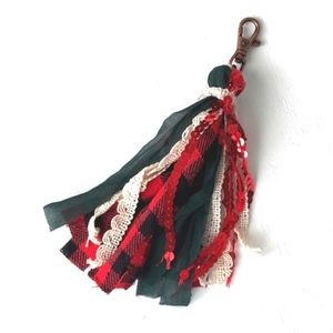 Tassel Bag Accent - Buffalo Plaid